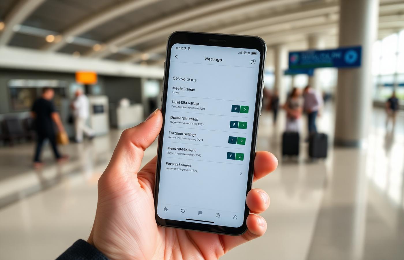 Phone settings screen showing two active SIM lines