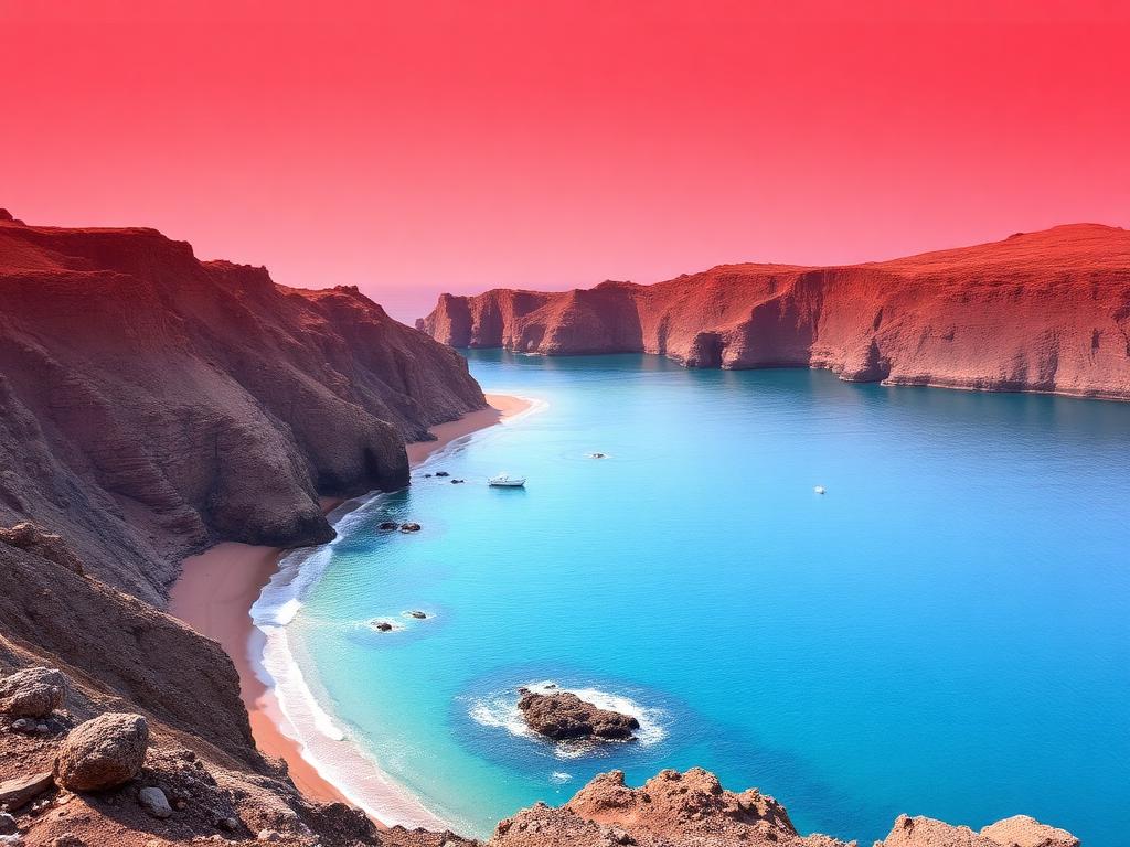Santorini's volcanic beach