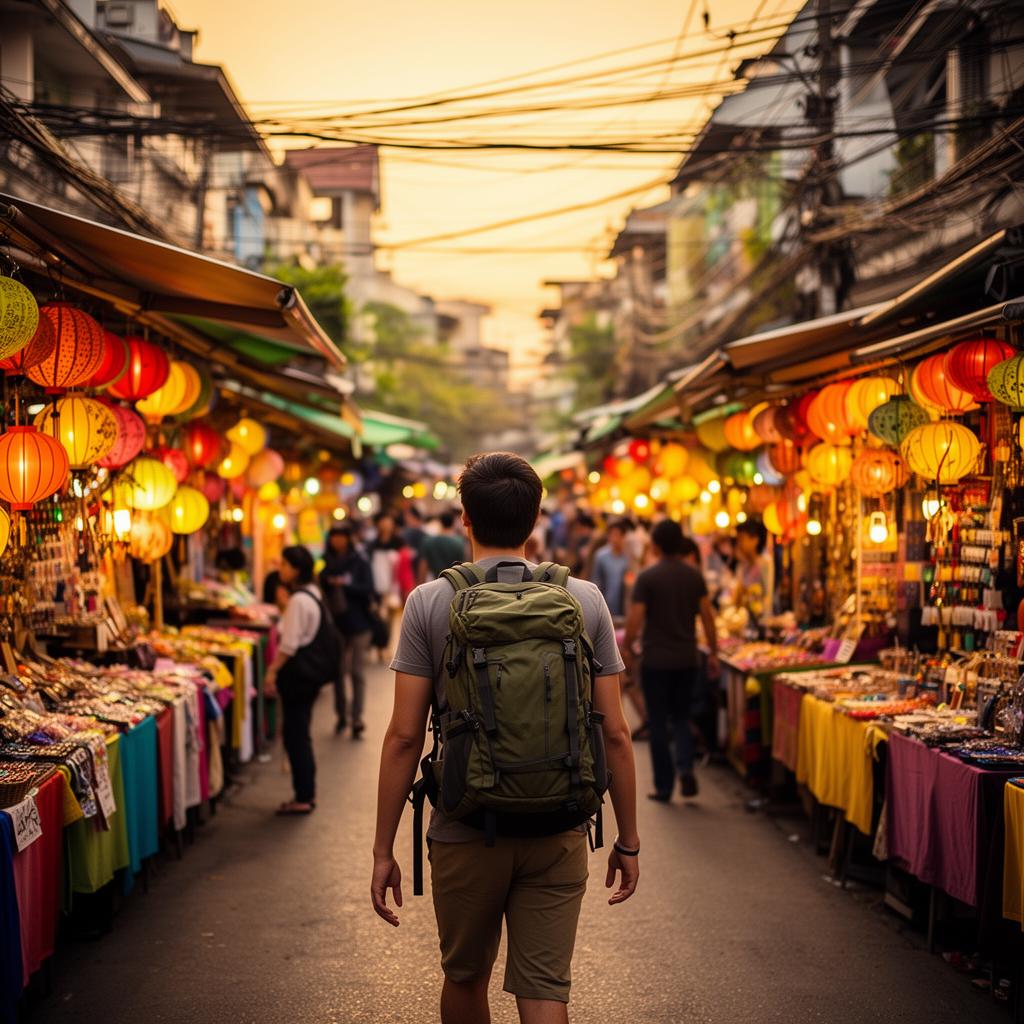 A solo traveler exploring a city